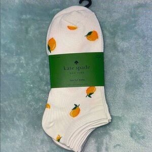 Kate Spade White Socks with Orange Motif